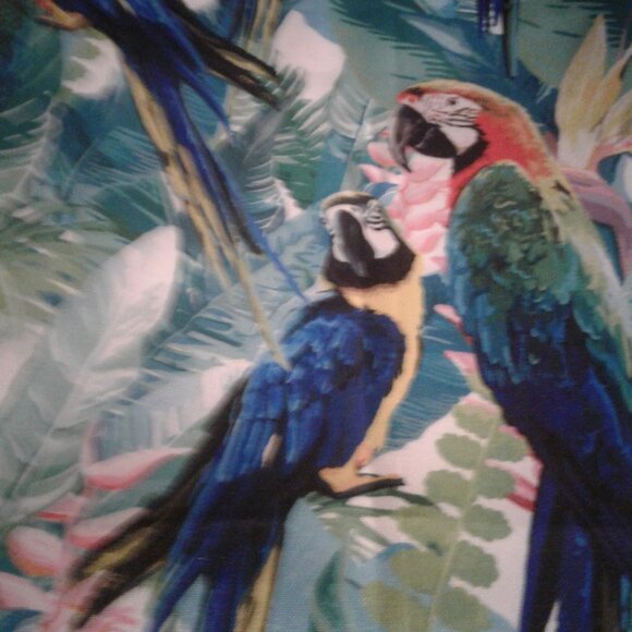 New!  Parrots Multi-color Fabric - 2 yards - Picture 2 of 2